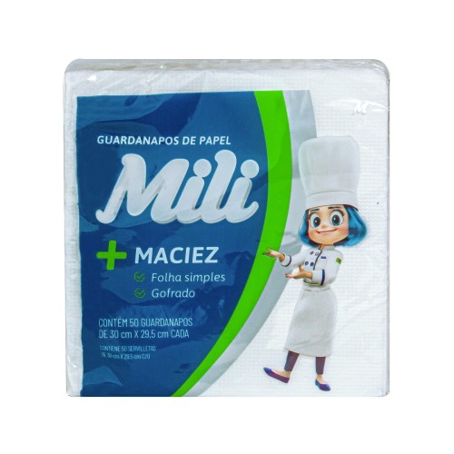 GUARDANAPO MILI 30CMX29,5CM 50UN