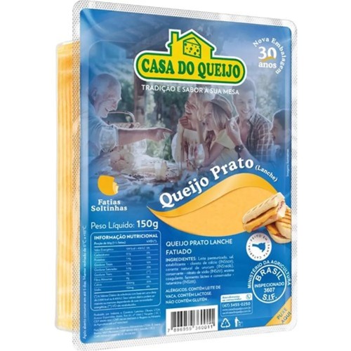 QUEIJO PRATO FAT CASA DO QUEIJO 150G