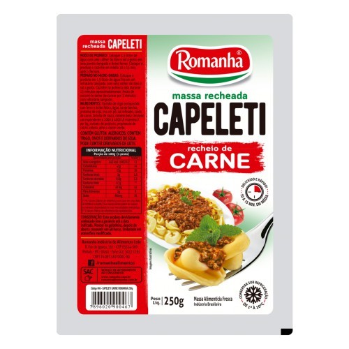 MASSA CAPELETTI RECH CARNE FRESCA ROMANHA 400G