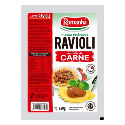 RAVIOLI RECH CARNE ROMANHA 400G