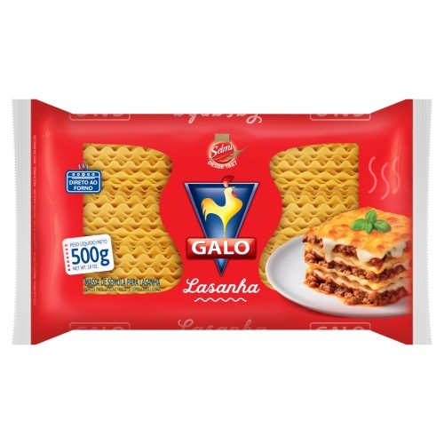 MASSA SEMOLA LASANHA GALO 500G