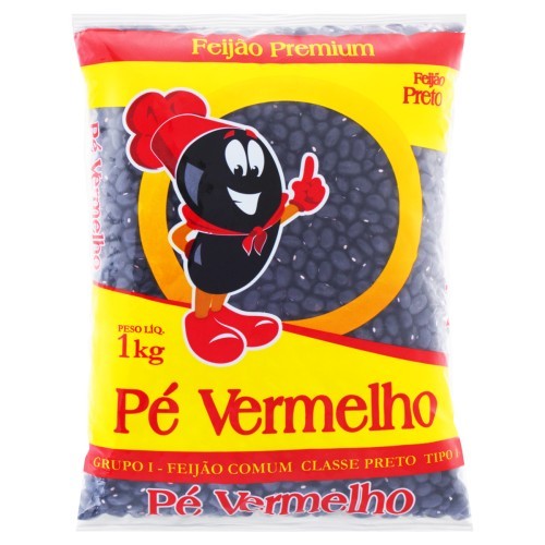 FEIJAO PRETO PE VERMELHO 1KG