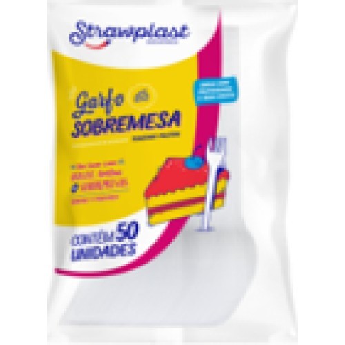 GARFO SOBREM STRAWPLAST BRANCO 50UN