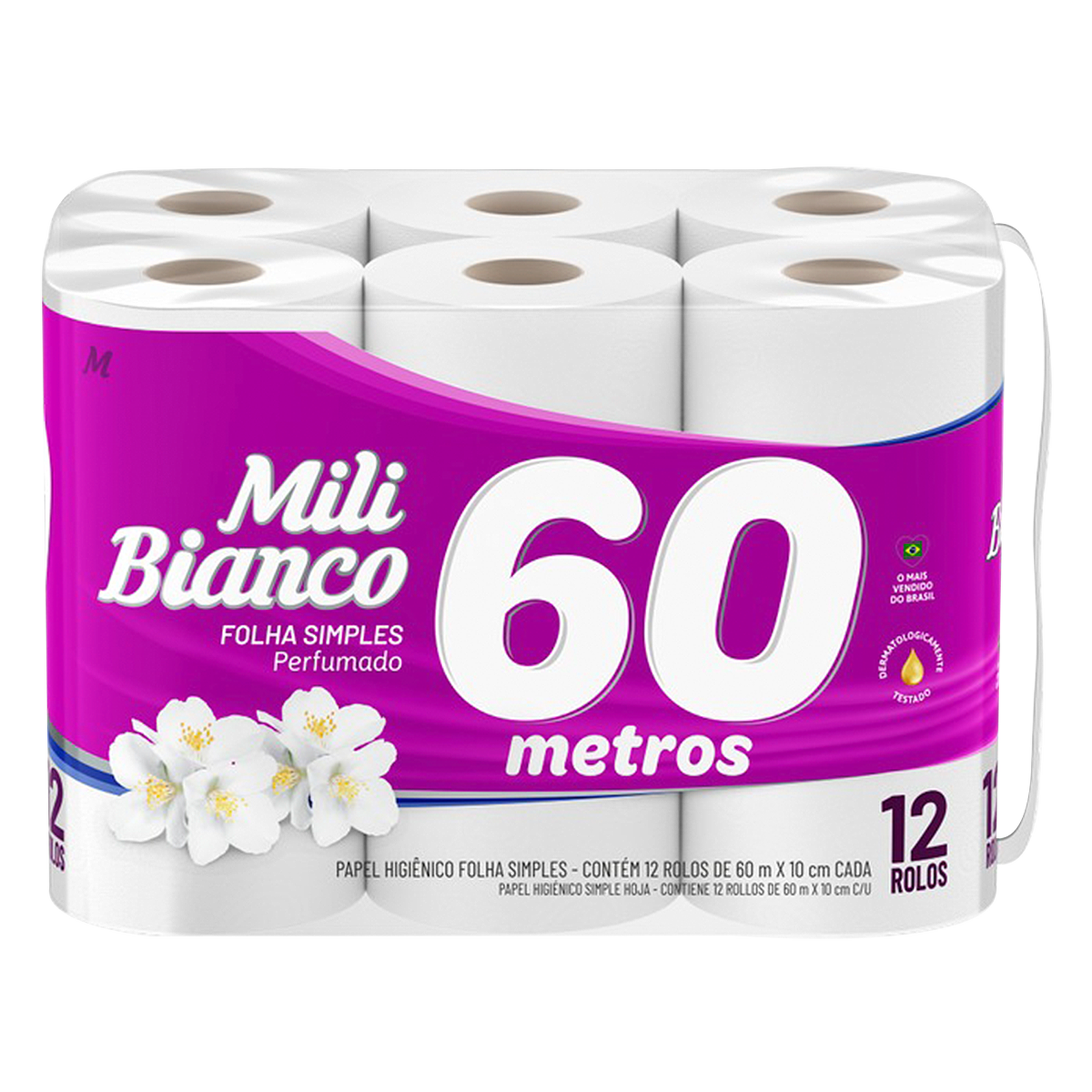 Papel Higiênico Perfumado Mili Bianco L12 P11 X60M