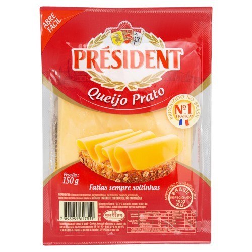 QUEIJO PRATO FAT PRESIDENT 150G