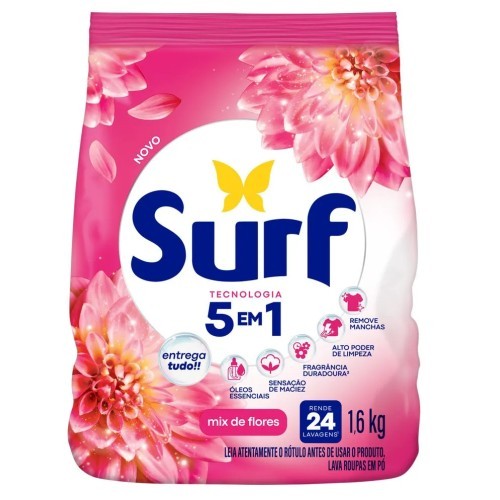 LAVA ROUPAS MIX DE FLORES SURF 1,6KG