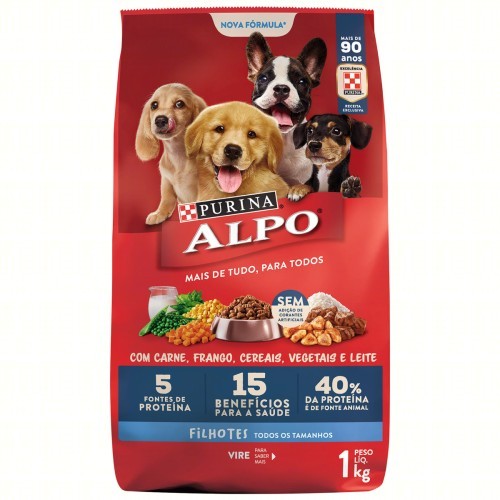 RACAO FILHOTES CARNE/FRANGO/VEG ALPO 1KG