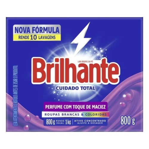 LAVA ROUPAS CUID TOTAL BRILHANTE CX 800G