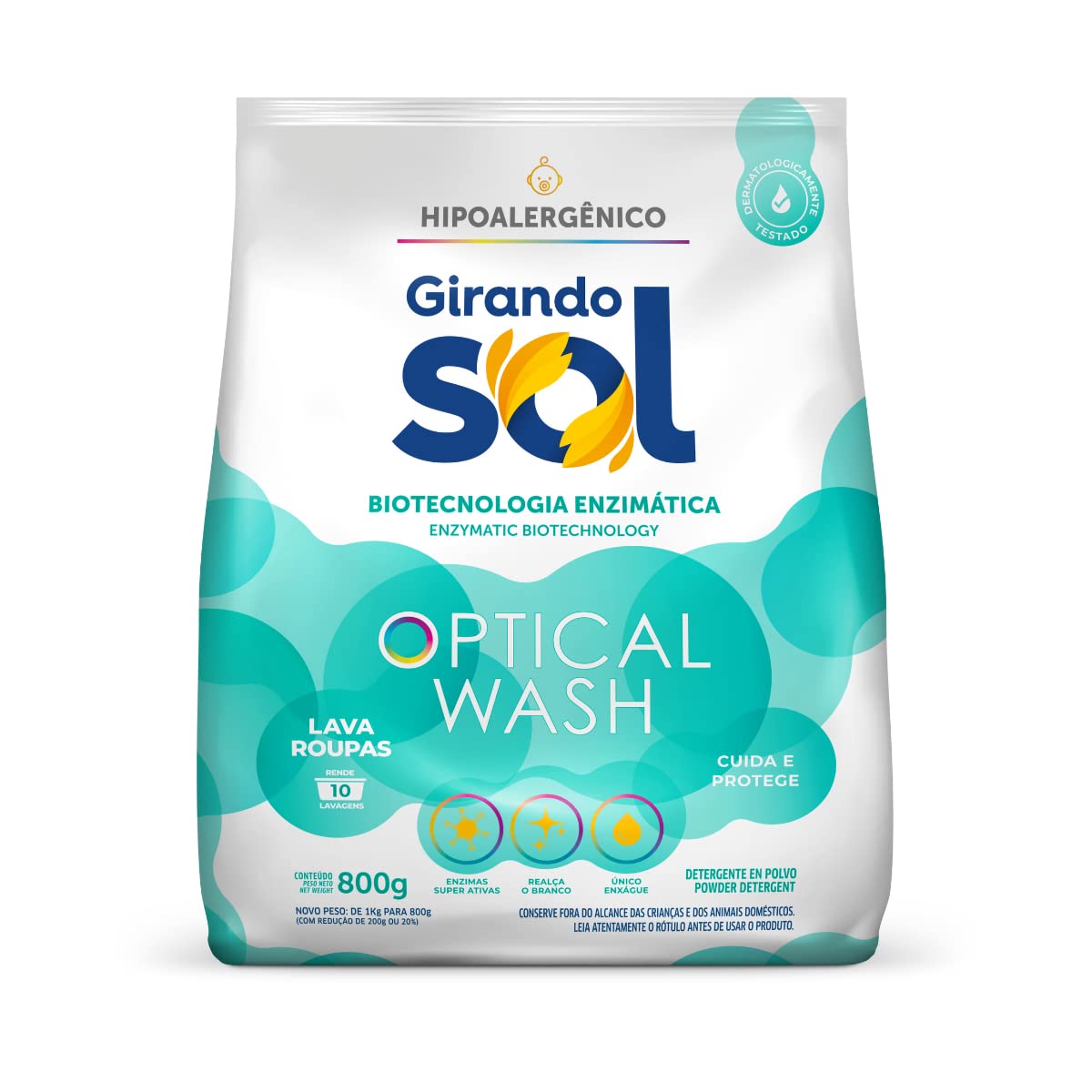 LAVA ROUPAS HIPO GIRANDO SOL 800G