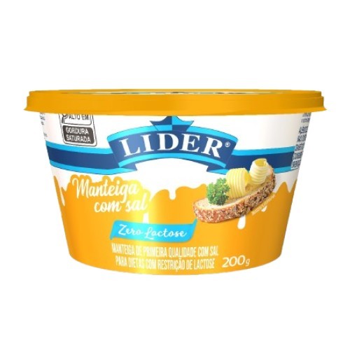 MANTEIGA C/SAL ZERO LACT LIDER 200G